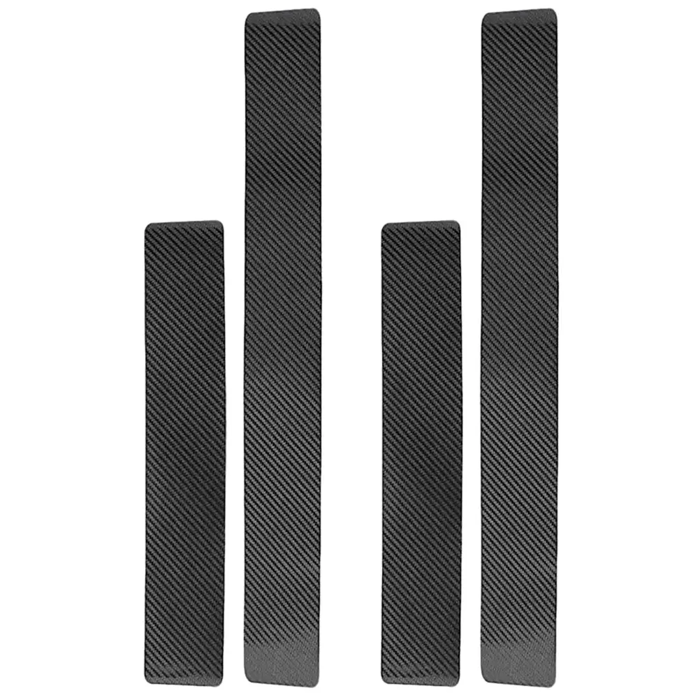 

4 Pieces Black Carbon Fiber Door Entry Guard Stylish Self Adhesive Car Sticker Protects Scratches Versatile Usage