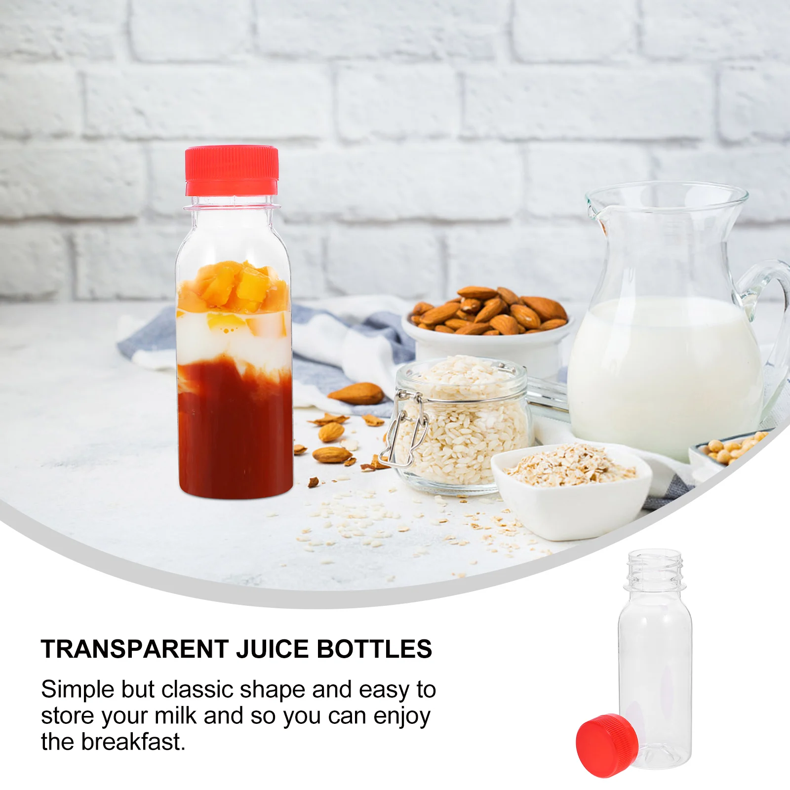 

10pcs Milk Bottle Reusable Pet Drink Jar For Juice Water Storage Large Capacity Sealed Beverage Container Portable Camping Gym