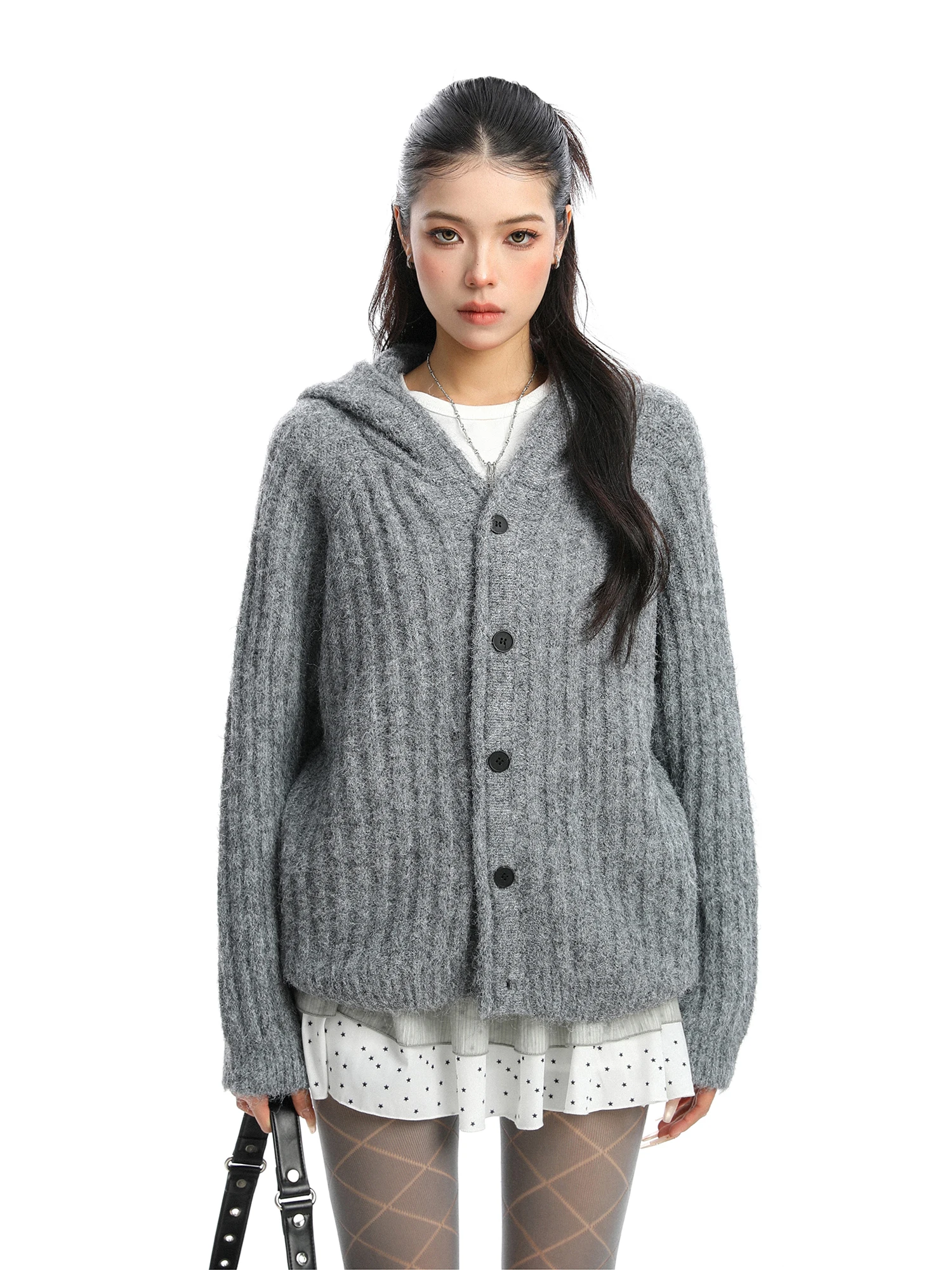 

Soft Cozy Hooded Women's Sweater Casual Loose Knitted Top Autumn Winter Street Sle Simple Aosphere Feeling Korean Version