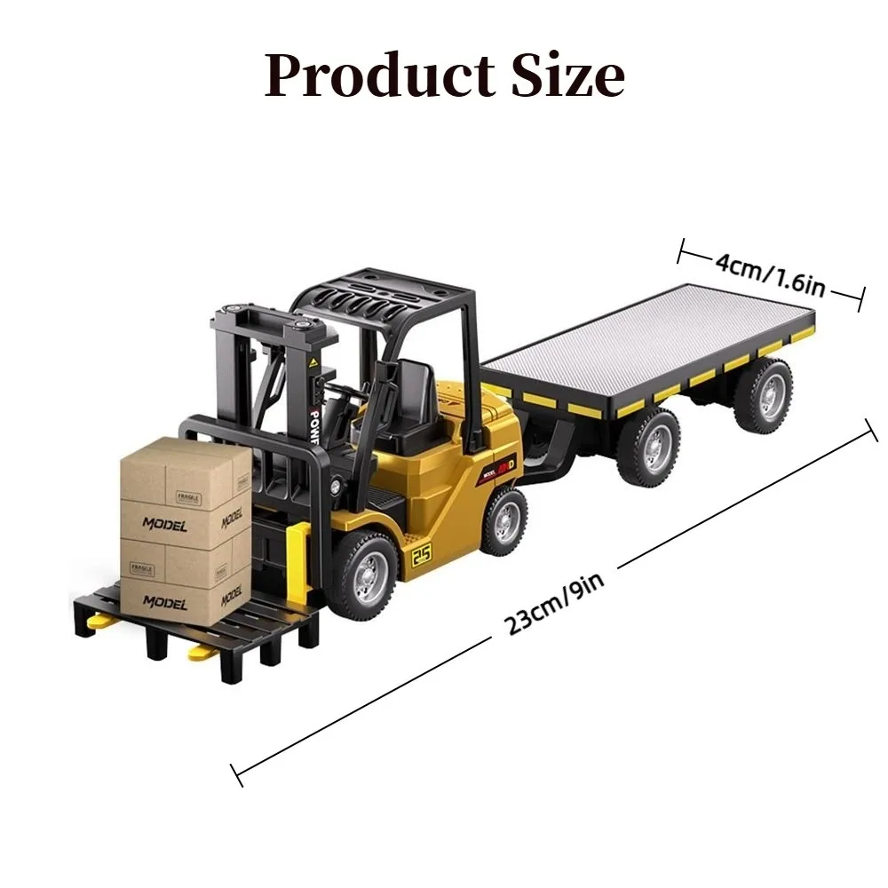 Mini Alloy Remote Control Forklift Lift-lower-rotate Real Car Sound Remote Control Truck 1:64 2.4GHz with All Accessories