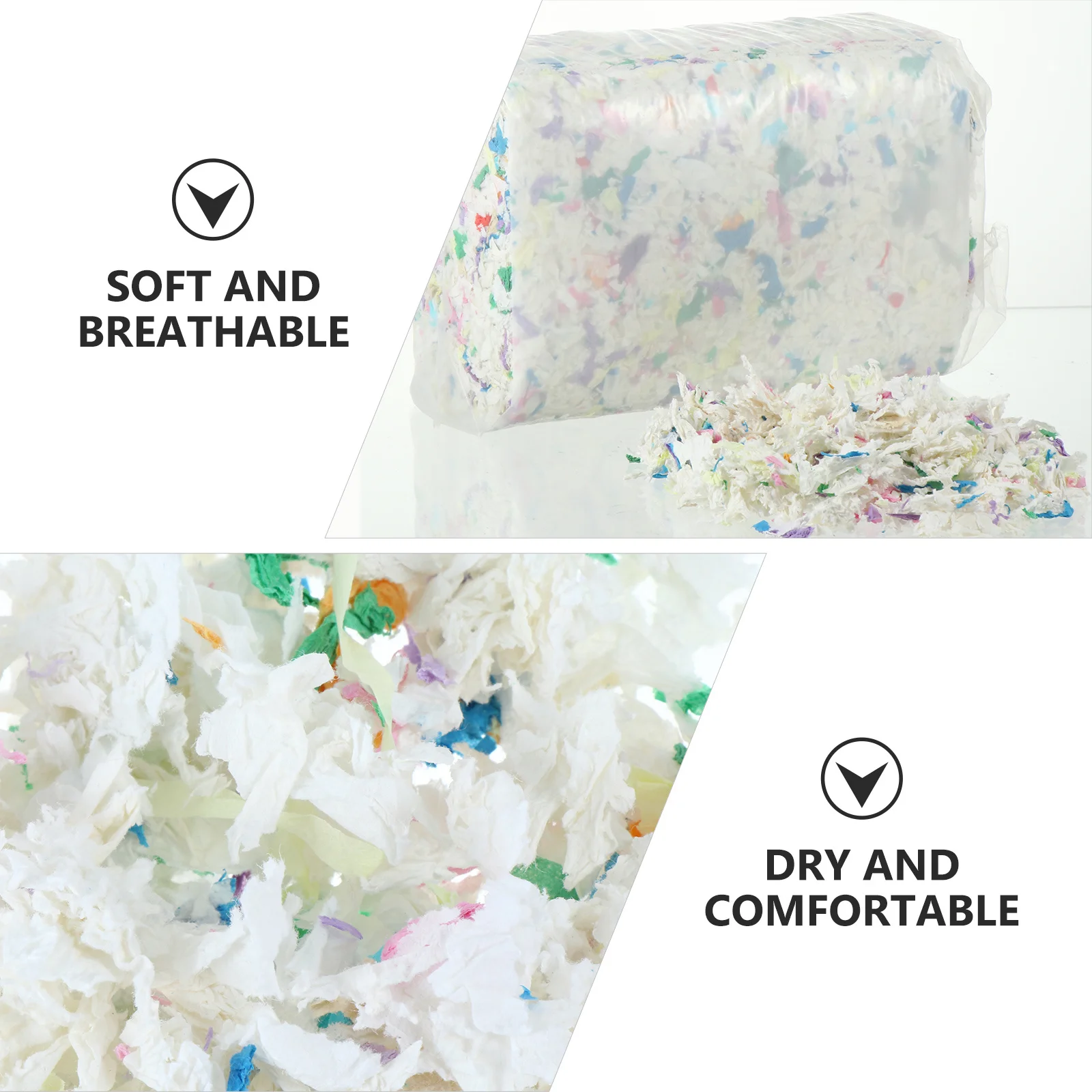 

1 Bag Colorful Paper Scraps Odor Control Cage Bedding For Small Animals Absorbent Liner Guinea Pig Rabbit Hamster Mouse Rat