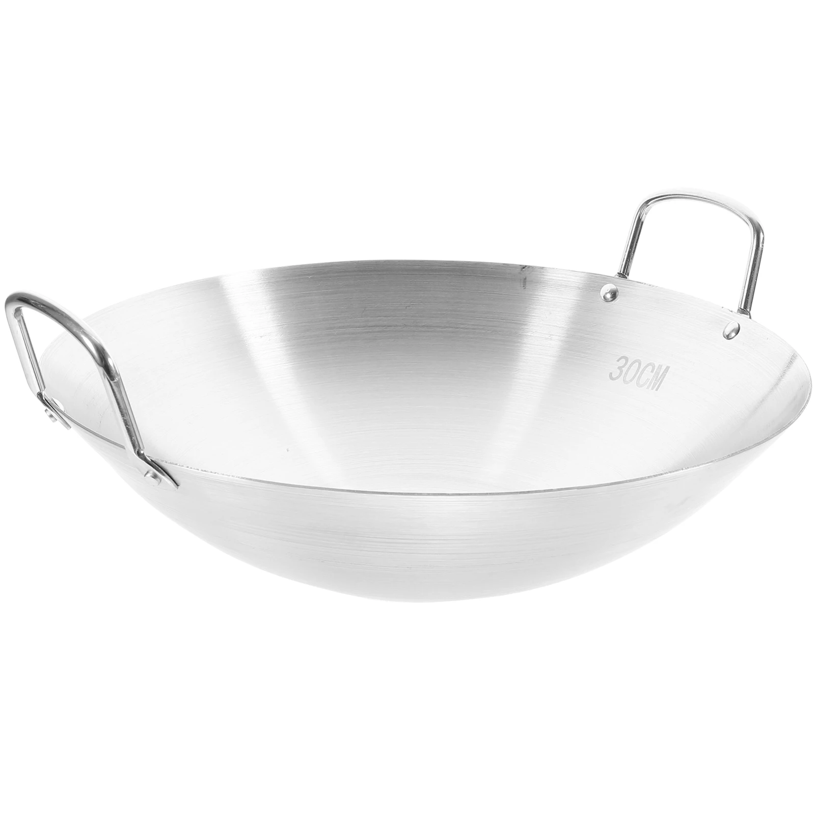 

Stainless Steel Binaural Wok Home Practical Frying Pan Smooth Edges Kitchen Utensil For Meat Vegetables Cooking Practical Wok