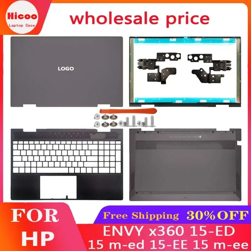 

New For HP ENVY x360 15-ED 15M-ED 15-EE 15M-EE LCD Back Cover Front Bezel Hinges Palmrest Bottom Case L93204-001 Brown