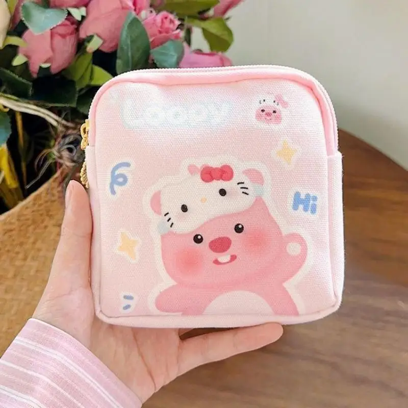 MINISO Sanrio Hello Kitty anime tovagliolo sanitario sacchetto di immagazzinaggio del tovagliolo mestruale nuovo portatile mini cute student tampone storage bag