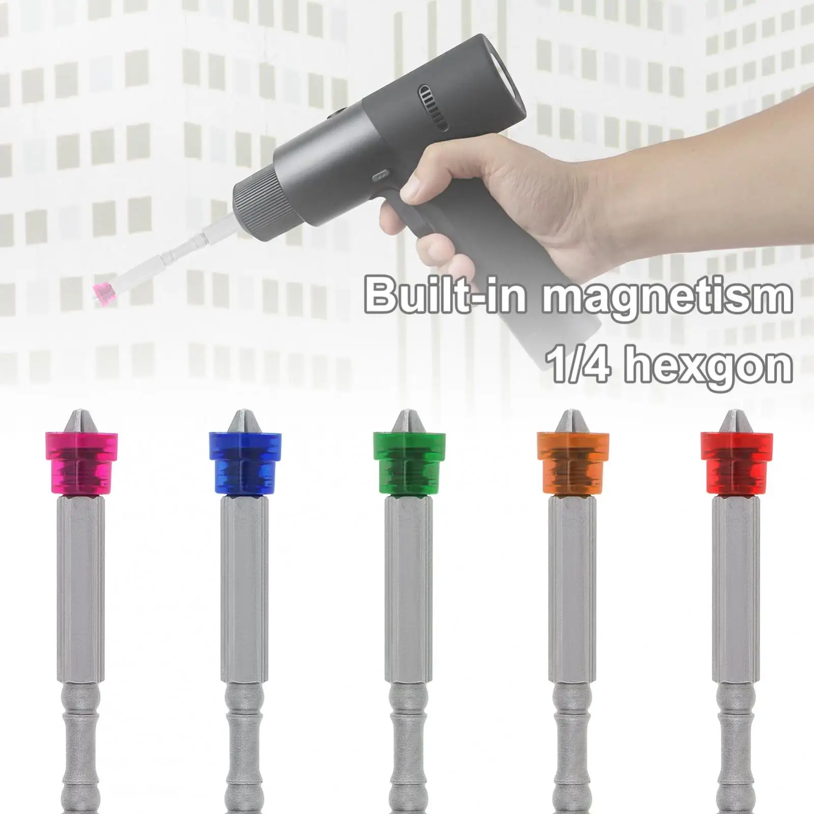 Imagem -04 - Elétrica Chave de Fenda Bits Grupo Forte Magnético Phillips Cruz Cabeça Hex Shank Drywall Parafuso Driver Brocas Ph2 Pcs