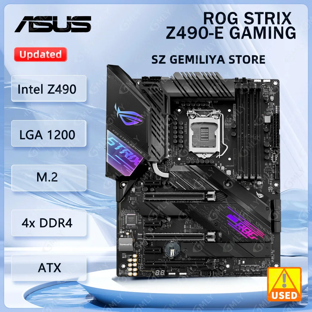 

Игровая материнская плата ASUS ROG STRIX Z490-E LGA1200 DDR4 4800 МГц M.2 ATX Поддержка i9-11900K 10900 i7-11700F 10700 i5-11600K 10400
