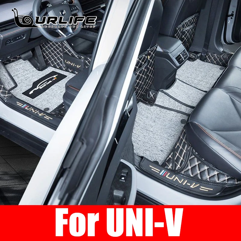 For chagnan UNIV UNI V 2022 2023 2024 Car Floor Mats Carpet PU Leather Foot Pad Interior Floorliner Auto Accessories