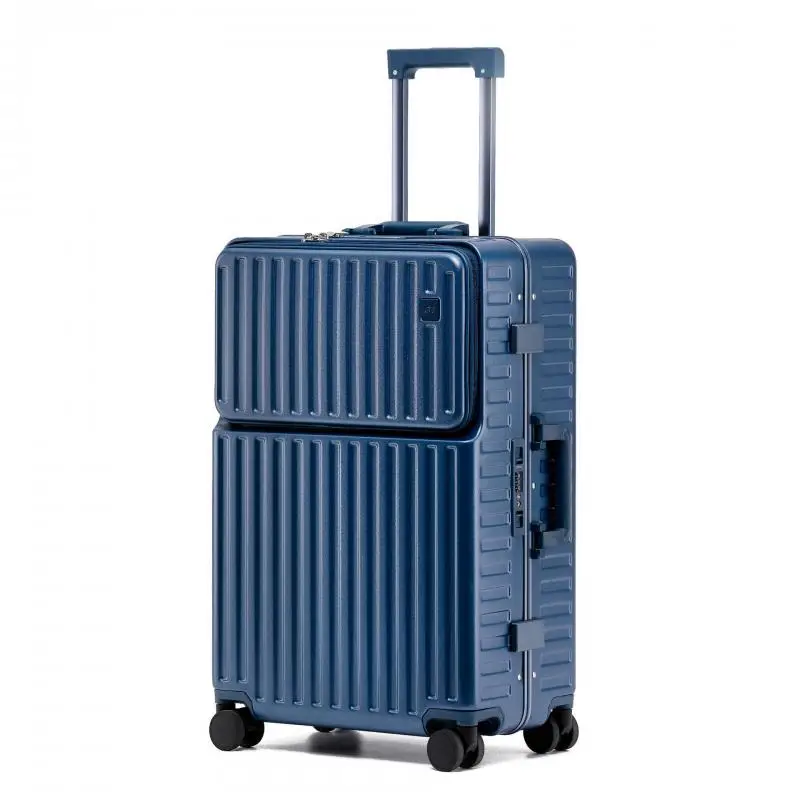 Travel Suitcase PC Luggage Front Opening Aluminum Frame Trolley Boarding Case 20\