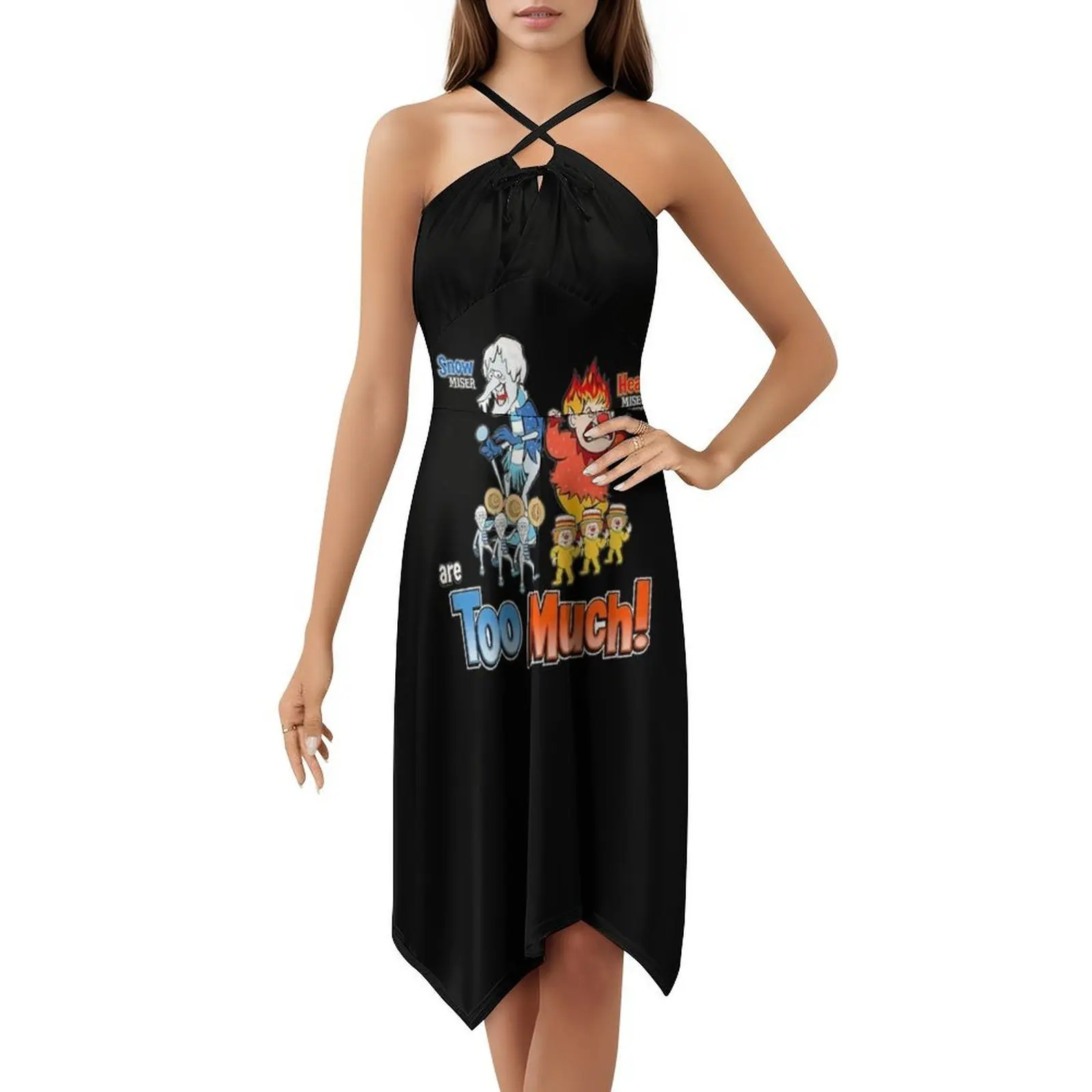 فستان عطلة مثير من Snow Miser للنساء على الشاطئ وحفلات أعياد الميلاد فستان قصير لعيد الميلاد وعيد الميلاد والحرارة فستان الثلج للفتيات #5