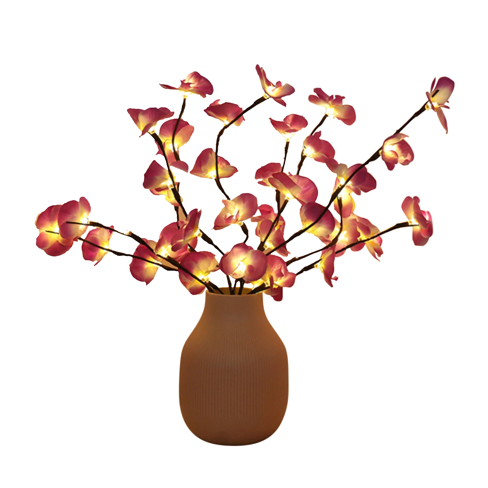 

20LED Vase Filler Floral Light Simulation Butterfly Orchid Tree Branch Lamp Home Interior Desktop Holiday Garden Party Decor