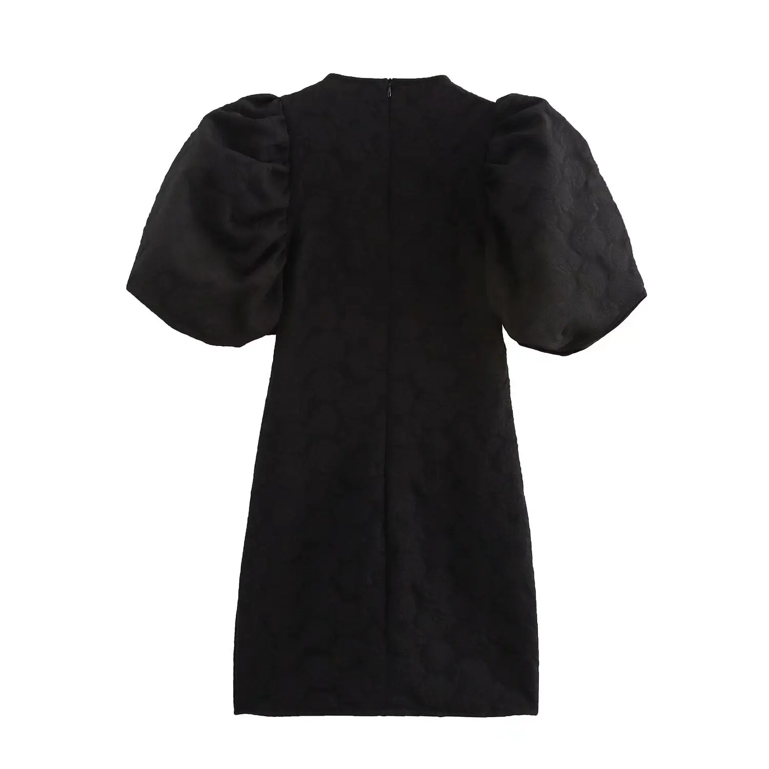 JNLEAOG 가을 신상 여성 드레스 컬러 블록 나비 매듭 장식 버블 슬리브 요정 스커트 반팔 라운드 넥