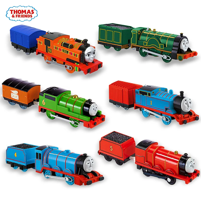 Original Electronal Thomas and Friends Electric Track Master 1:43 Trains Motor Metal Model Car Use Battery Material Kids Toys