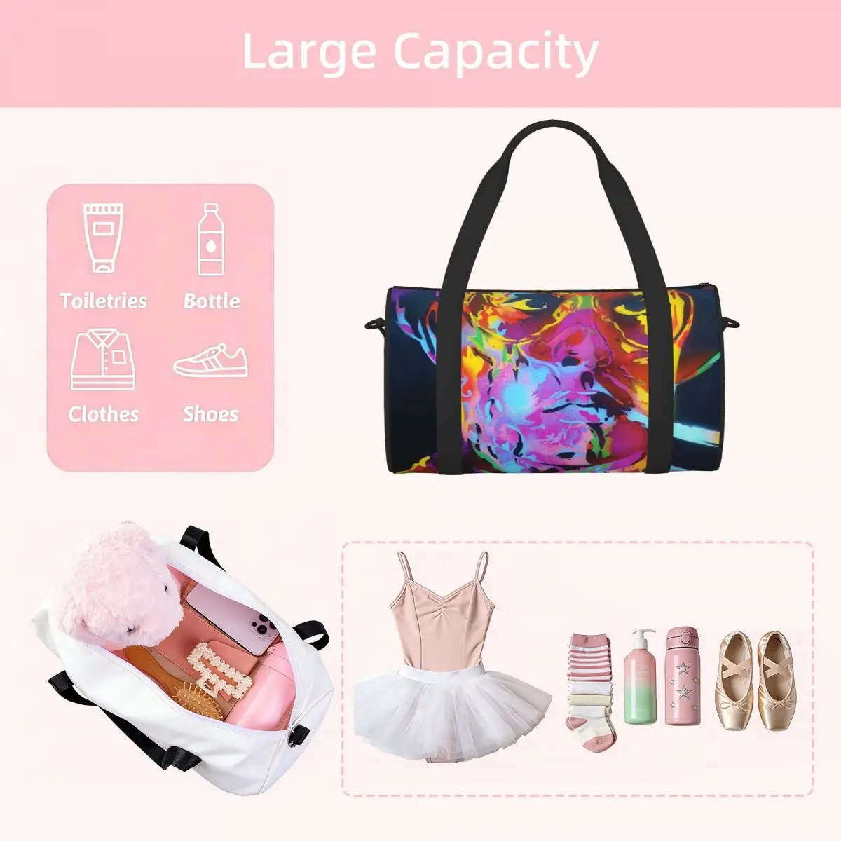 Fear And Loathing In Las Vegas Art Luggage Bag Multi-Functional Duffle Tote Bag Handbags Gym Bags Fitness Bag for Boys Girls 4