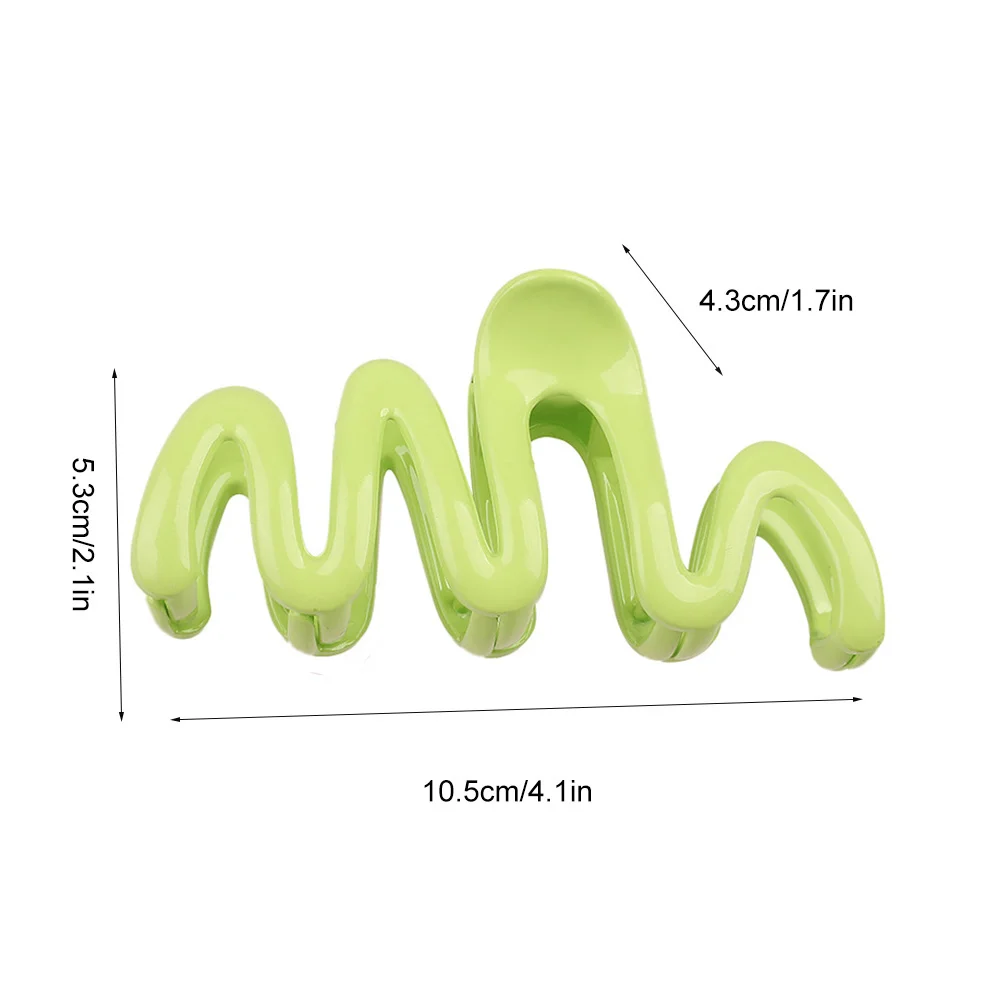 Klip rambut bentuk gelombang mode penjepit cakar rambut akrilik warna permen aksesori rambut jepit geometrik klip hiu besar