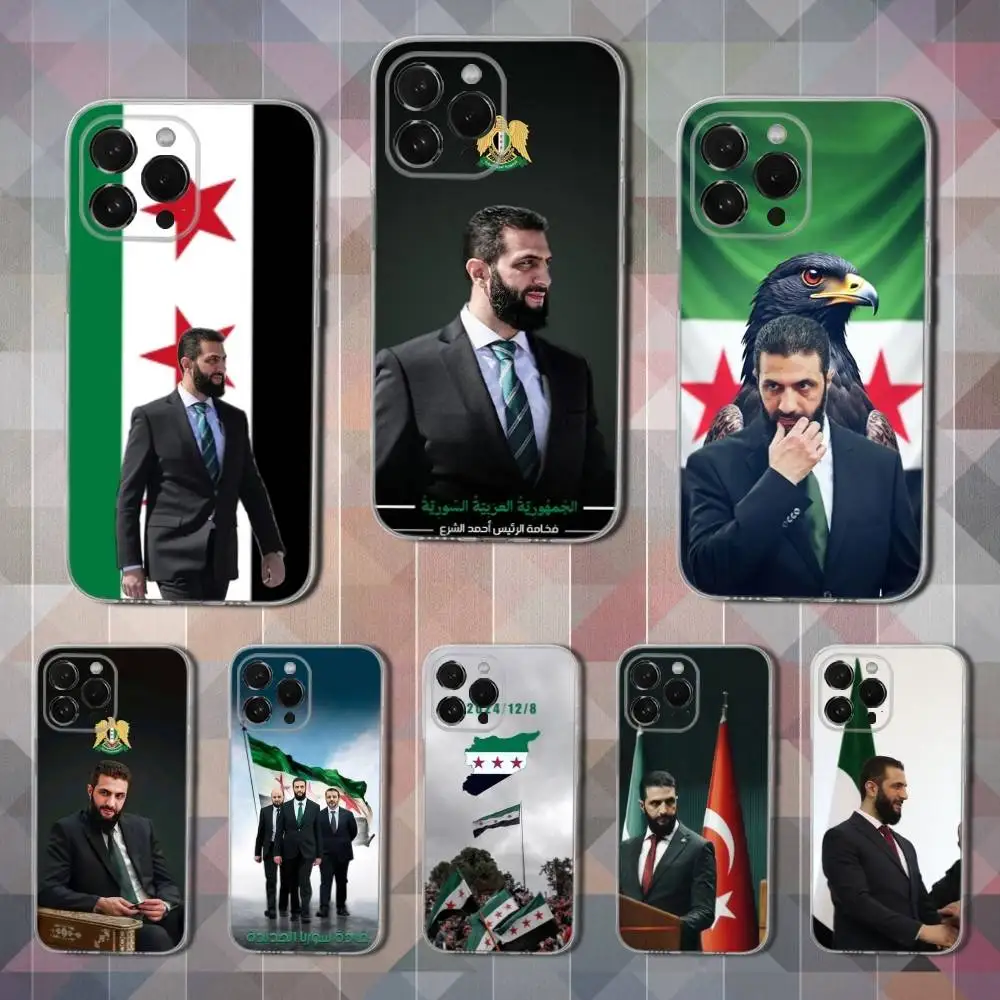 

Ahmed Al Sharaa Syria Flag Phone Case For iPhone 16,15,14,13,12,11 Pro,Max,Plus,X,XS,XR,SE,Mini Transparent Soft Cover