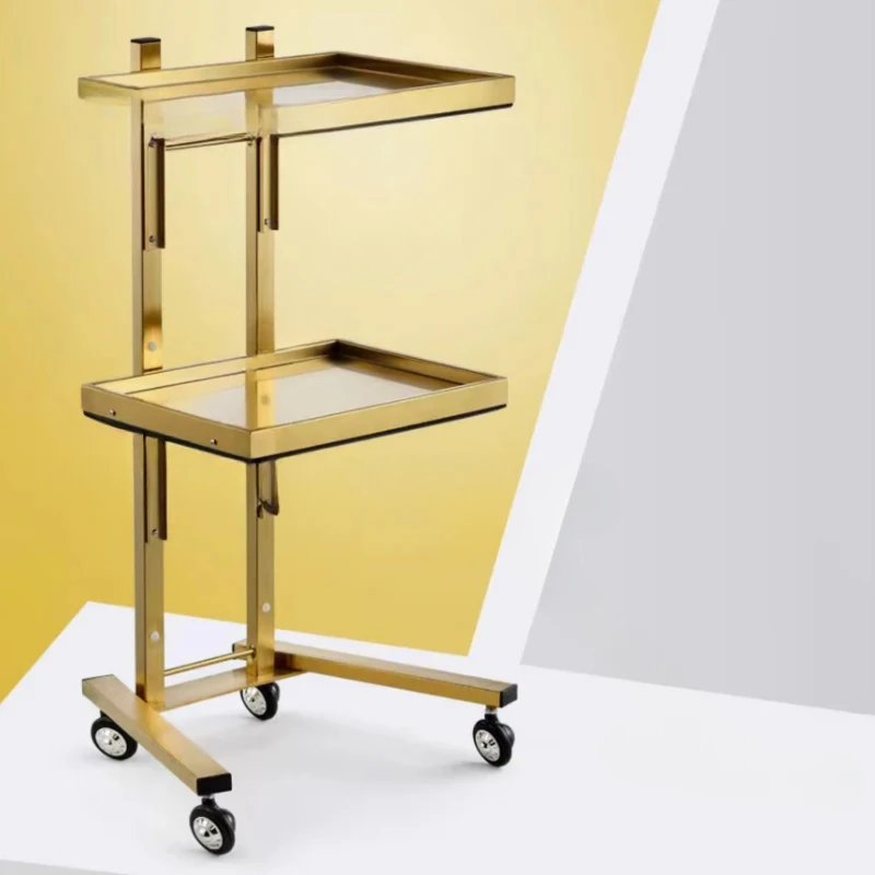 

Stainless Furniture Steel Mobile Tool Cart For Salon Salon Perm Dyeing Trolley Barber Shop Luxury Folding Beauty Salon Trolleys