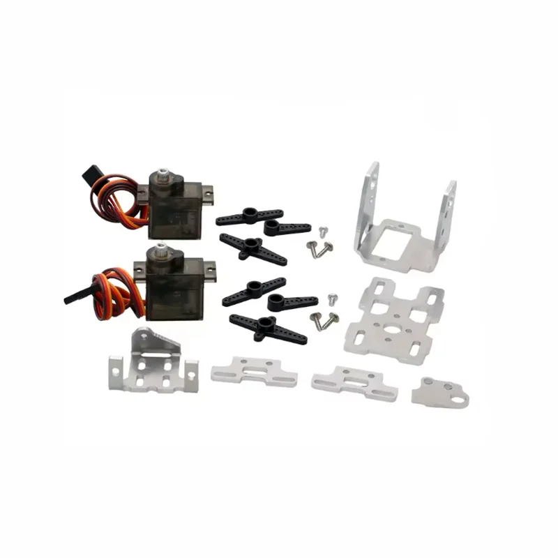 1Set RC Drone Camera Gimbal Fixed Holder Dual Axle FPV Pan Tilt Bracket w 2pcs DC 4.8-5V Servo for Model Assembly Mounting Base