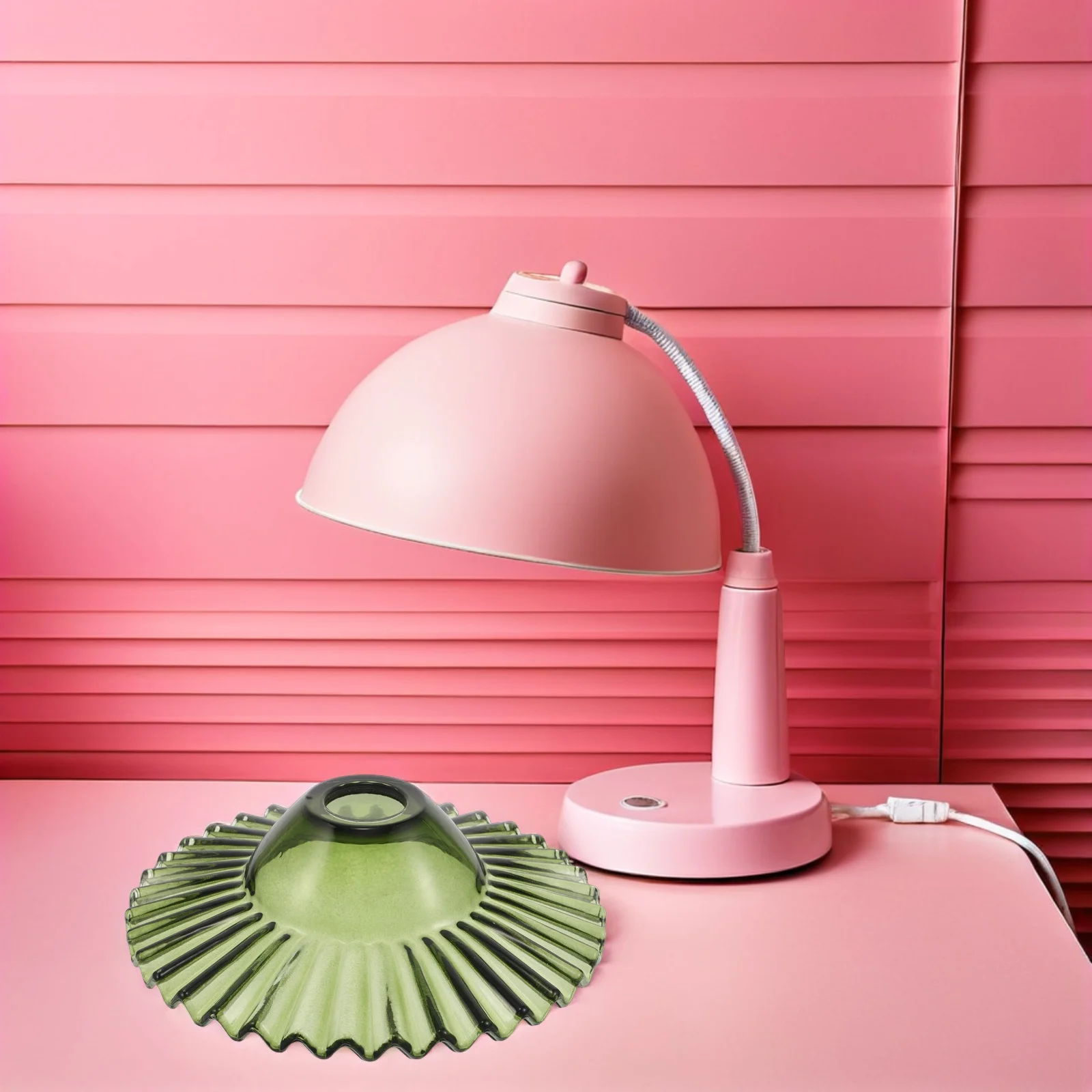 عاكس الضوء الزجاجي الأخضر واسعة حافة البوق قلادة الظل Japandi نمط يده غطاء خفيف السقف لديكور المزرعة -