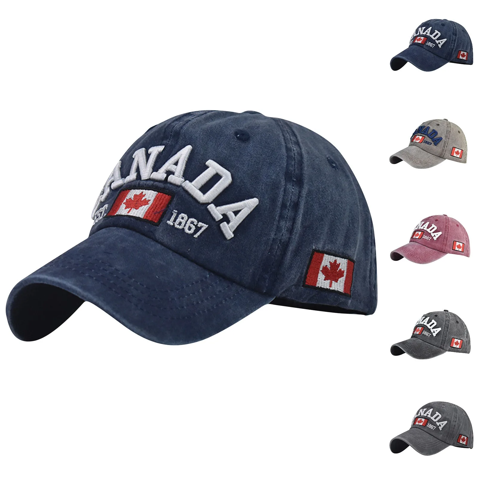 Adjustable Baseball Caps For Men Women Kids Canada Printed Baseball Cap Fashion Embroidered Maple Leaf Golf Hat Canada Souvenirs