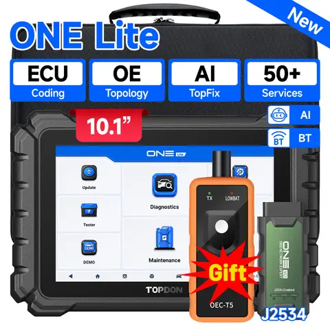 Car Diagnostic Tools TOPDON ONE LITE For All Systems CANFD DOIP FCA All Service ECU Coding Bidirectionnal OBD2 Scanner 50+ Reset