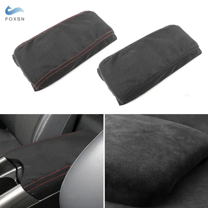 

Для Toyota Prius 2010 2011 2012 2013 2014 2015 автомобильный центральный подлокотник, черный замшевый кожаный чехол, защитное украшение