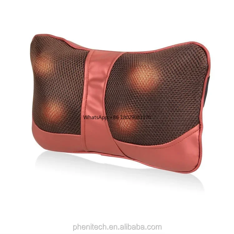 New design battery operated shiatsu massage pillow with heating neck and shoulder massager for car and home