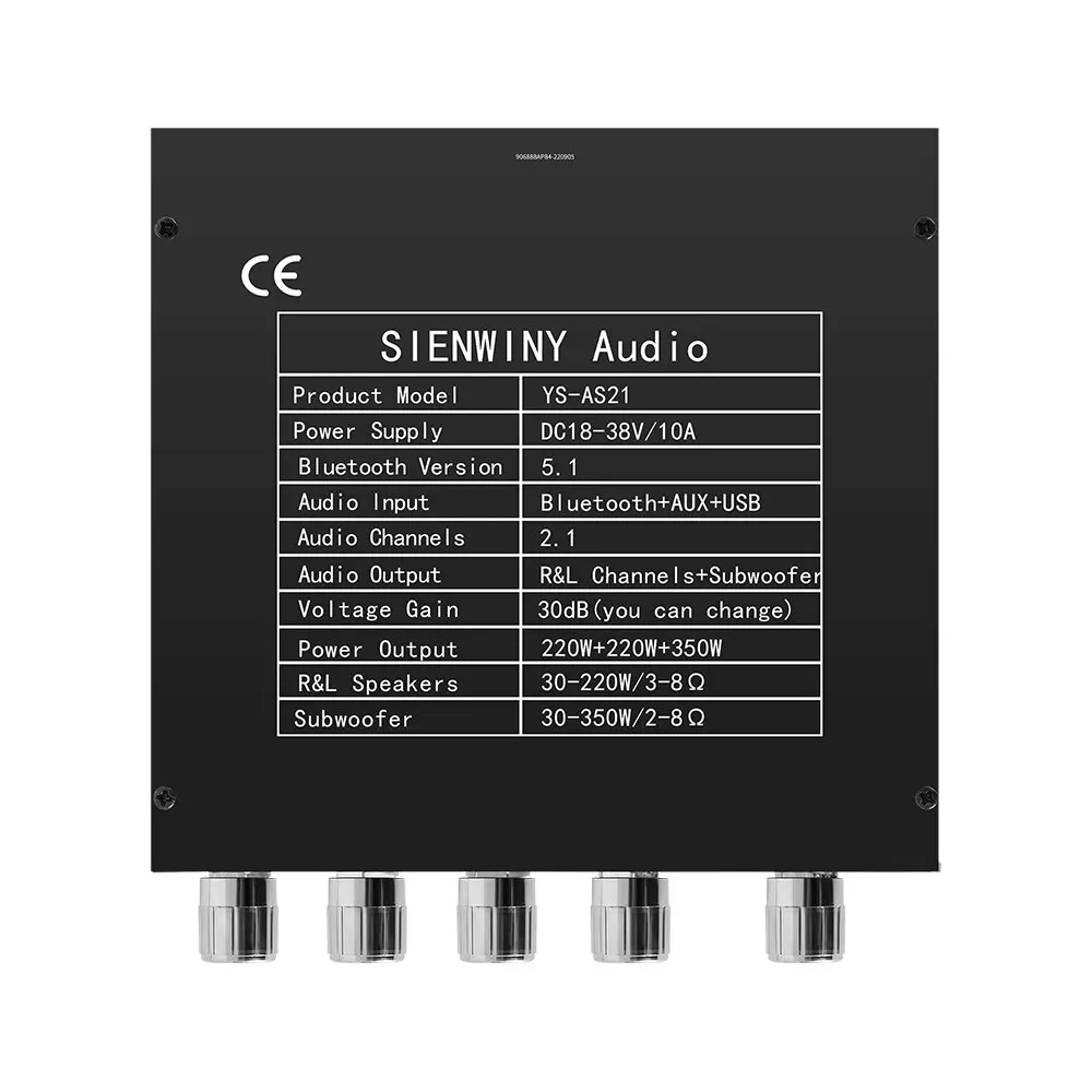 YS-AS21 2*220W+350W 2.1 Channel BT Digital Power Amplifier Board TPA3251 AMP Subwoofer Treble Bass Tone Audio APP USB Function