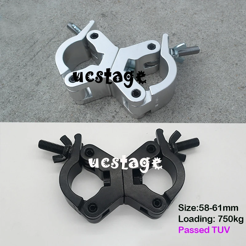 Swivel Clamp/Double Clamps Truss Hook Fit 58-61mm Tubes 750kg Bearing For Moving Head Heavy Lighting