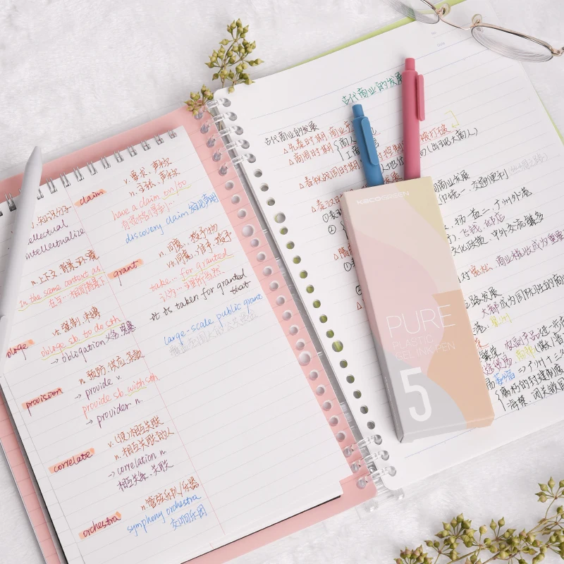 Kaco 5PCS/Set Gel Pen Morandise Macaroon Retro Colors Sign Pen Stationery 0.5MM Color Ink Macaron Pens for School Office