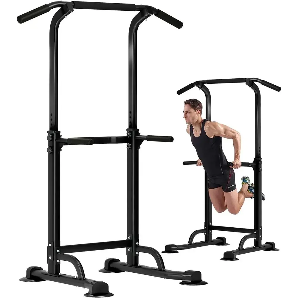 

Adjustable Home Gym Pull-Up Tower, Multi-Functional Exercise Equipment, Black
