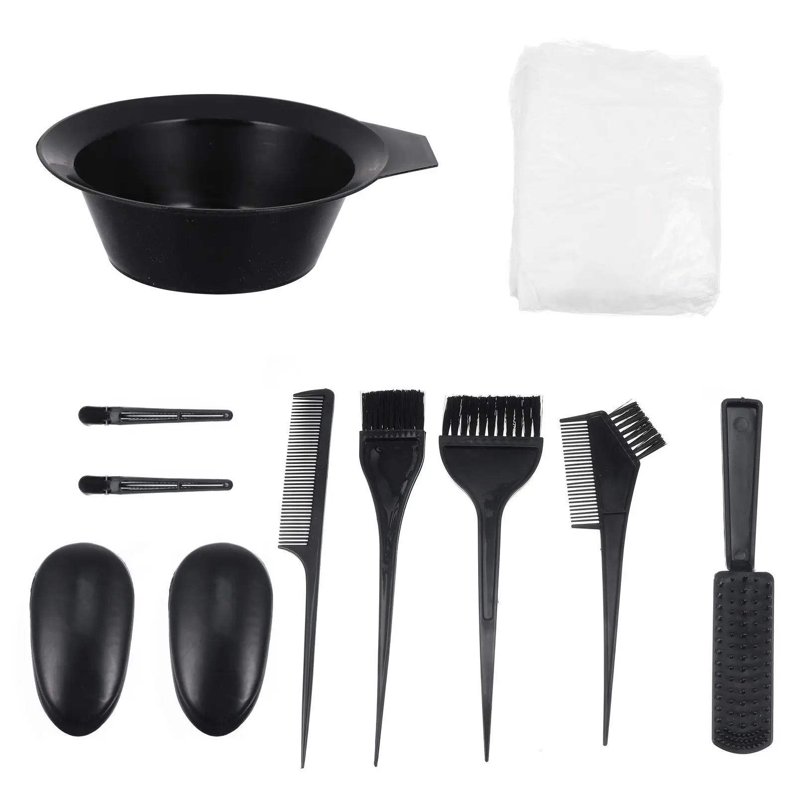 

11Pcs Kit Safe Tools Ear Hair Tint Kits Hair Dyeing Kits Covers Salon Use Compact Storage Dye Brushes Long Lasting