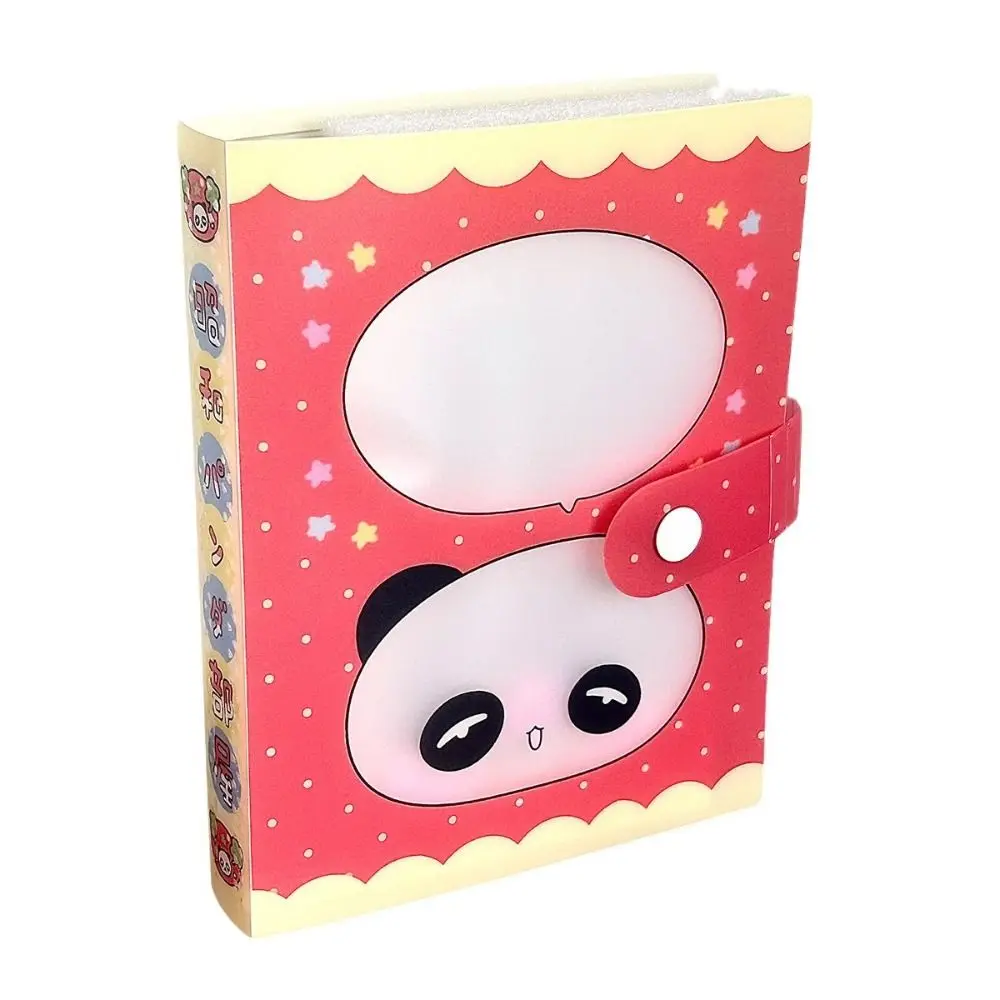 Clover Design A6 Storage Binder Vintage Showa Style Fixed-page Stickers Binder Panda Theme Stationery Sticker Storage Book