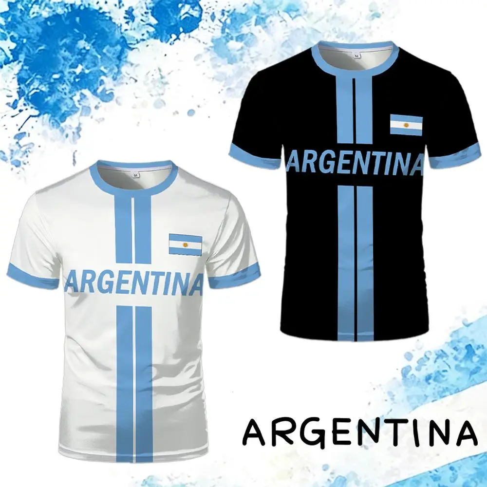 

Argentina National Flag Print Jersey T-Shirt Men's Breathable And Quick-drying Training Uniform Unisex Casual Short Sleeve Tee
