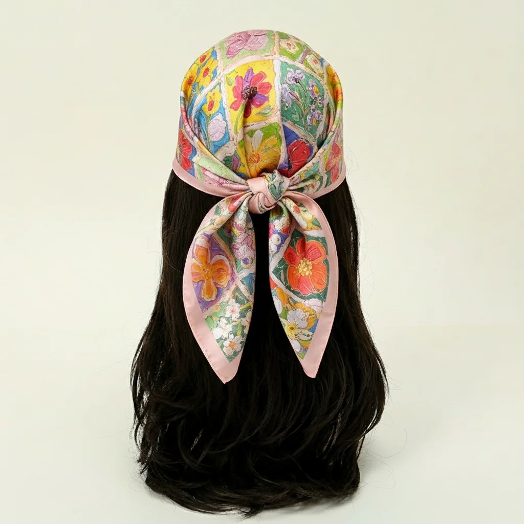 

Шелковые платки 70*70 см, квадратные, для женщин, хиджабы, шали, абайи, исламские тюрбаны, женские платки на голову, фуляр, бандана, пляжное парео 2025