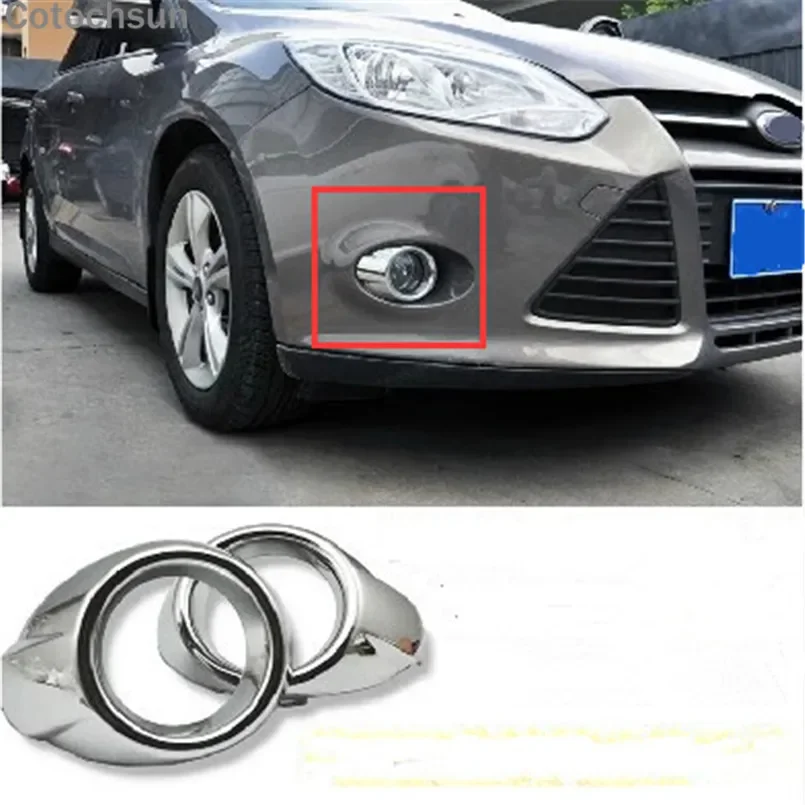 ABS Chrome  front rear Fog lamp cover fog light trim cover case For ford focus 3 sedan hatchback 2012-2014 auto accessories