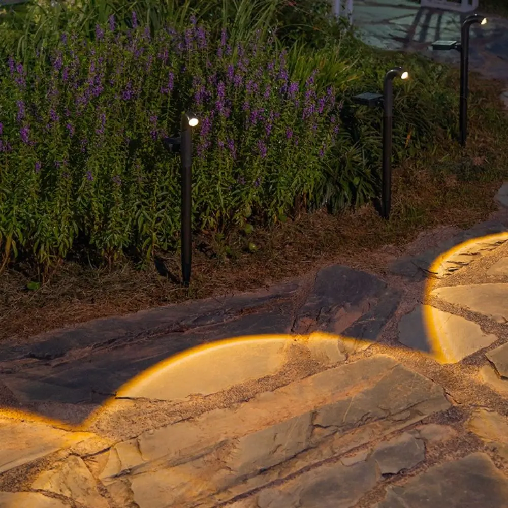 

Solar Powered Solar Pathway Light Black Waterproof LED Spot Lights Line Free Landscape Atmosphere Lighting Garden Decor
