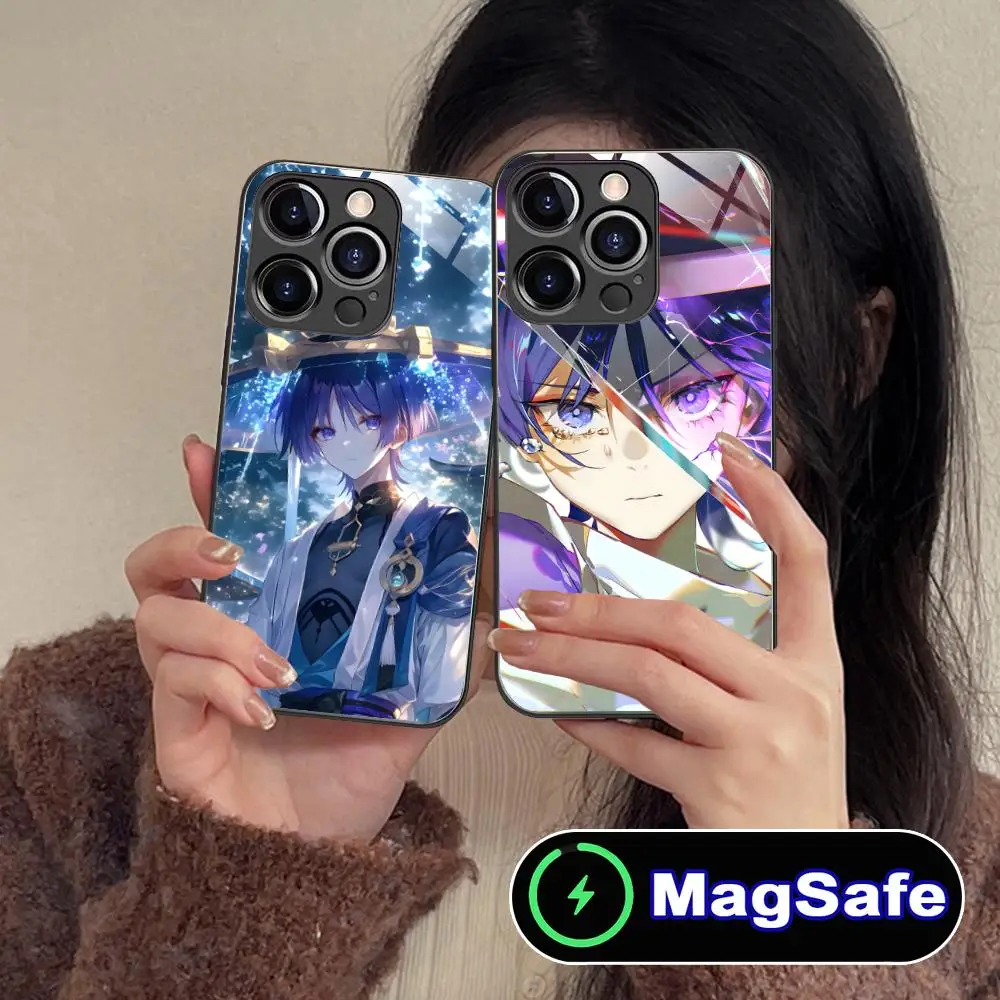 

Game GI Wanderer Glass MagSafe Mobile Phone Case for iPhone 17 16 15 14 13 12 11 Air Pro Max Plus Mini Colorful Cover