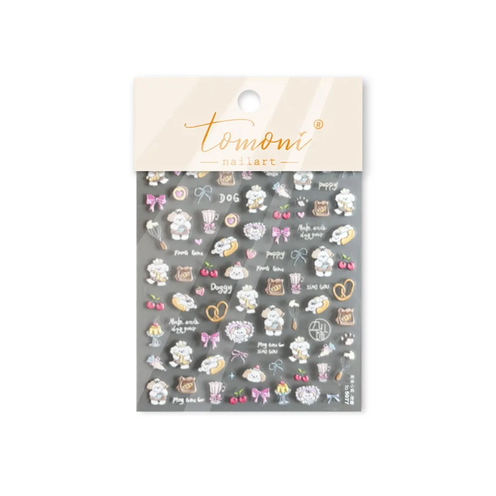 귀여운 5D 네일 아트 스티커 레이스 로즈 플라워 네일 데칼 멀티스타일 매니큐어 데칼 데일리