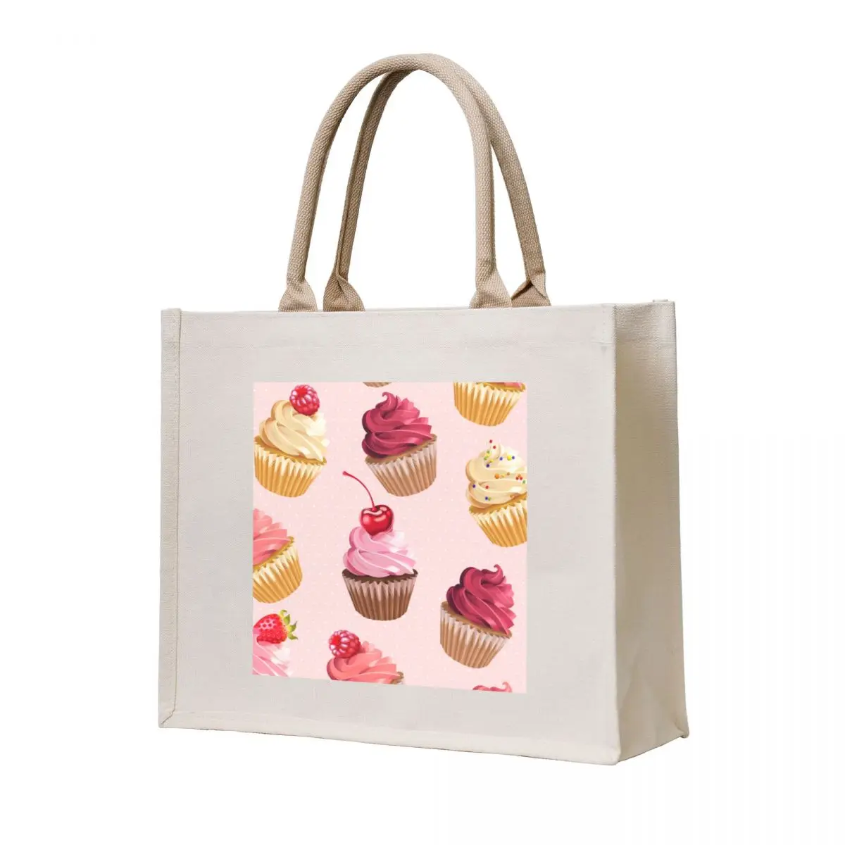 

Delicious Pink Retro Cupcakes Tote Bag ecological bags Handbags tote bags men