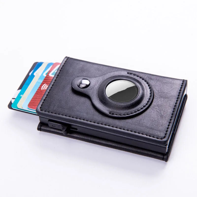 Airtag Wallet Card Holder Porta Credencial Cartera Carteira Masculina Rfid Smart Wallet Men Air Tag Luxury Couro Billetera Hombr