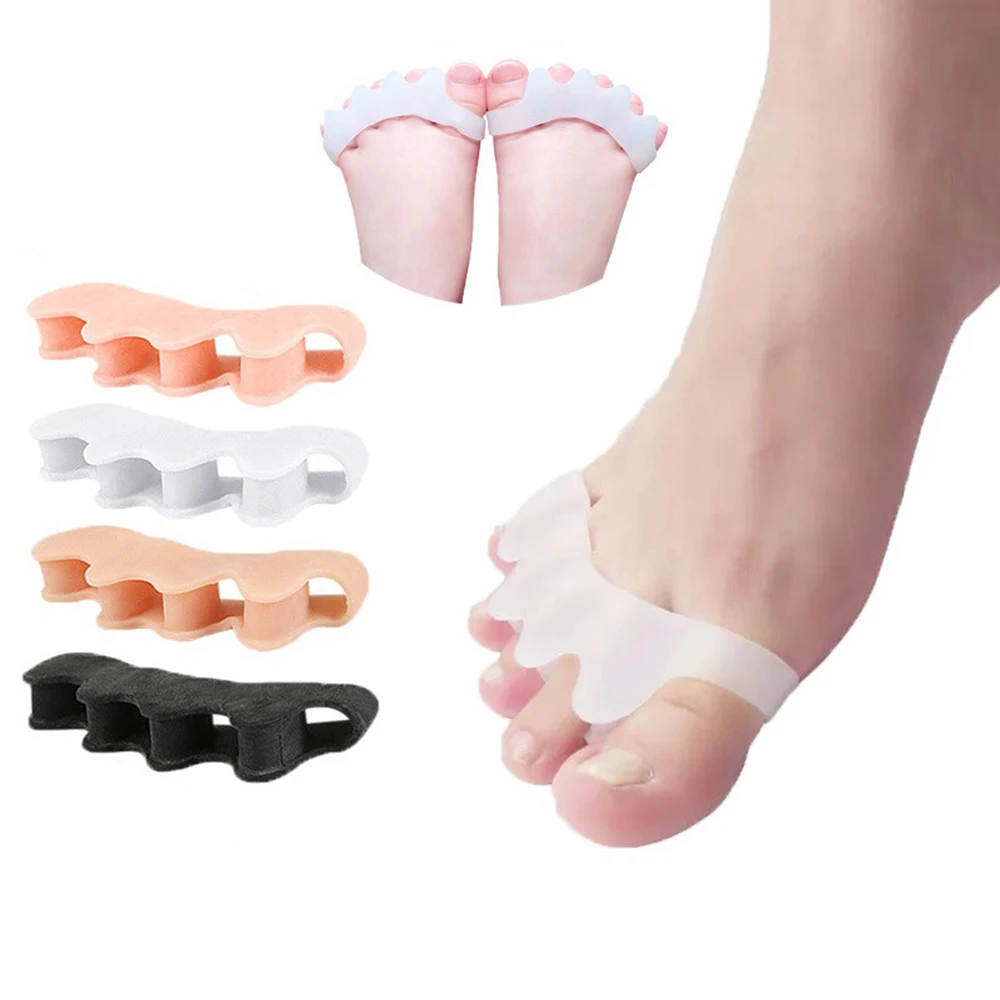 1Pair Toe Separator Bunion Corrector Silicone Toe Protector Finger Foot Stretchers Straightener Protector Pain Relief Foot Care