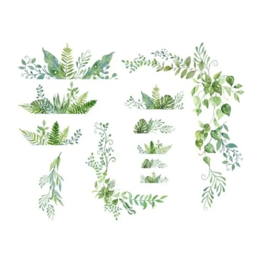 

Wall Decals 2 Sheets/Set Vines Branches Leaves Wall Sticker Removable Vinyl Art Mural Decals for Living Room Bedroom Balcony Co