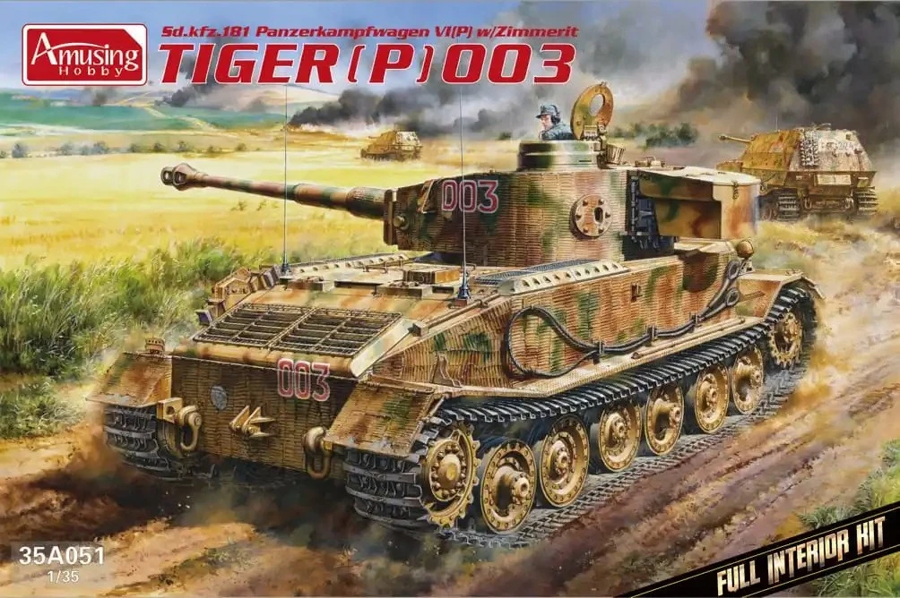 

Amusing Hobby 1/35 35A051 Tiger P anti-magnetic armor 003 type command car (full interior kit)assembly Scale Model Kit