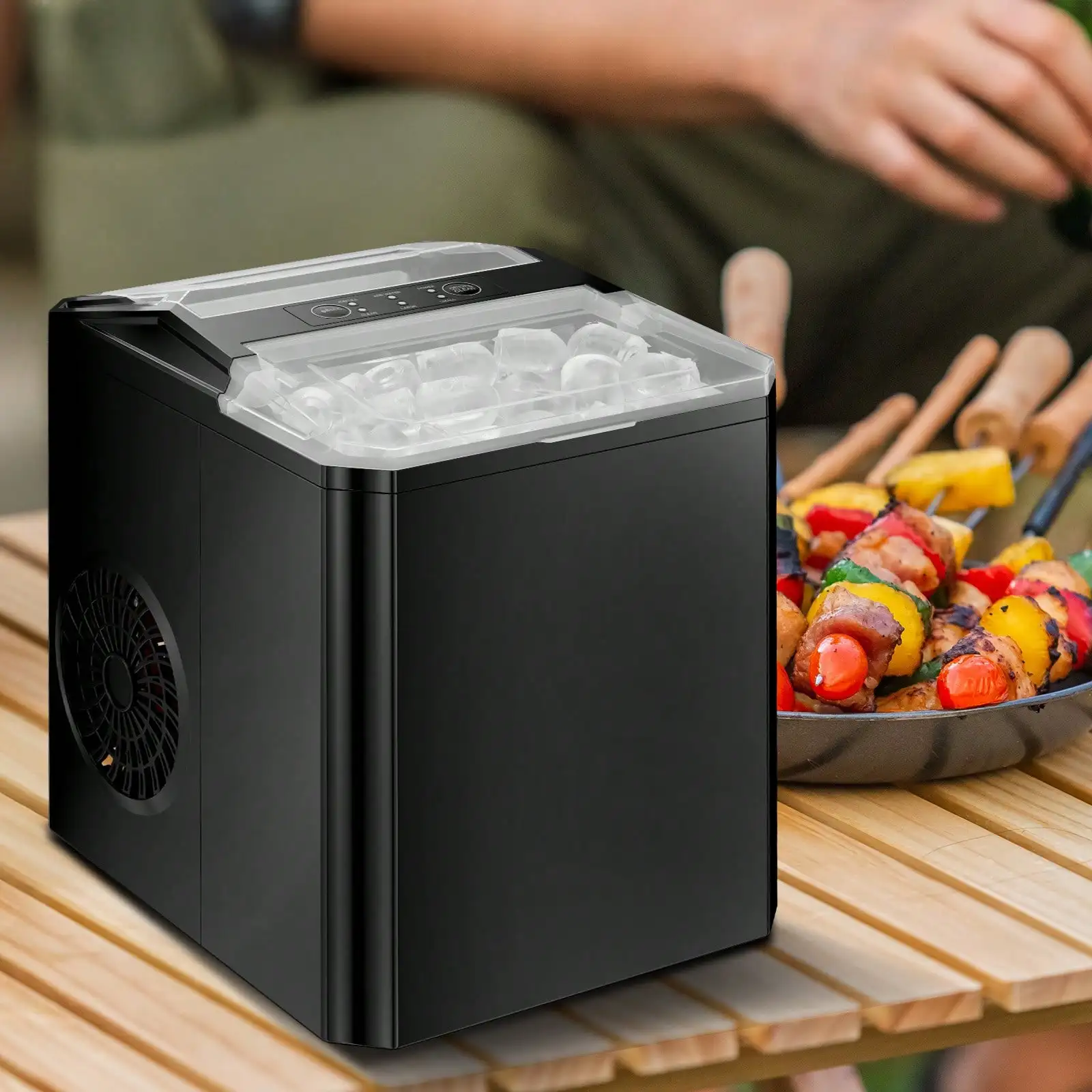 

Sweetcrispy Countertop Ice Maker, Portable Ice Machine Self-Cleaning, 9 Cubes In 6 Mins, 26 Lbs/24Hrs, 2 Sizes Of Bullet Ice For