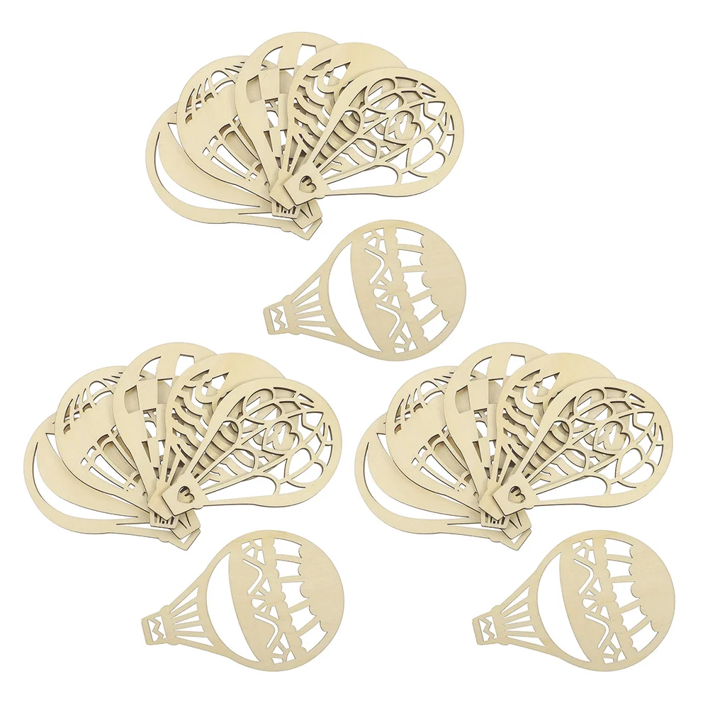 

18 Pcs Hot Air Balloon Wood Chips Wooden Crafts Unfinished Cutouts Diy Supplies Home Decor Sewing Tools Blank Slices Painting