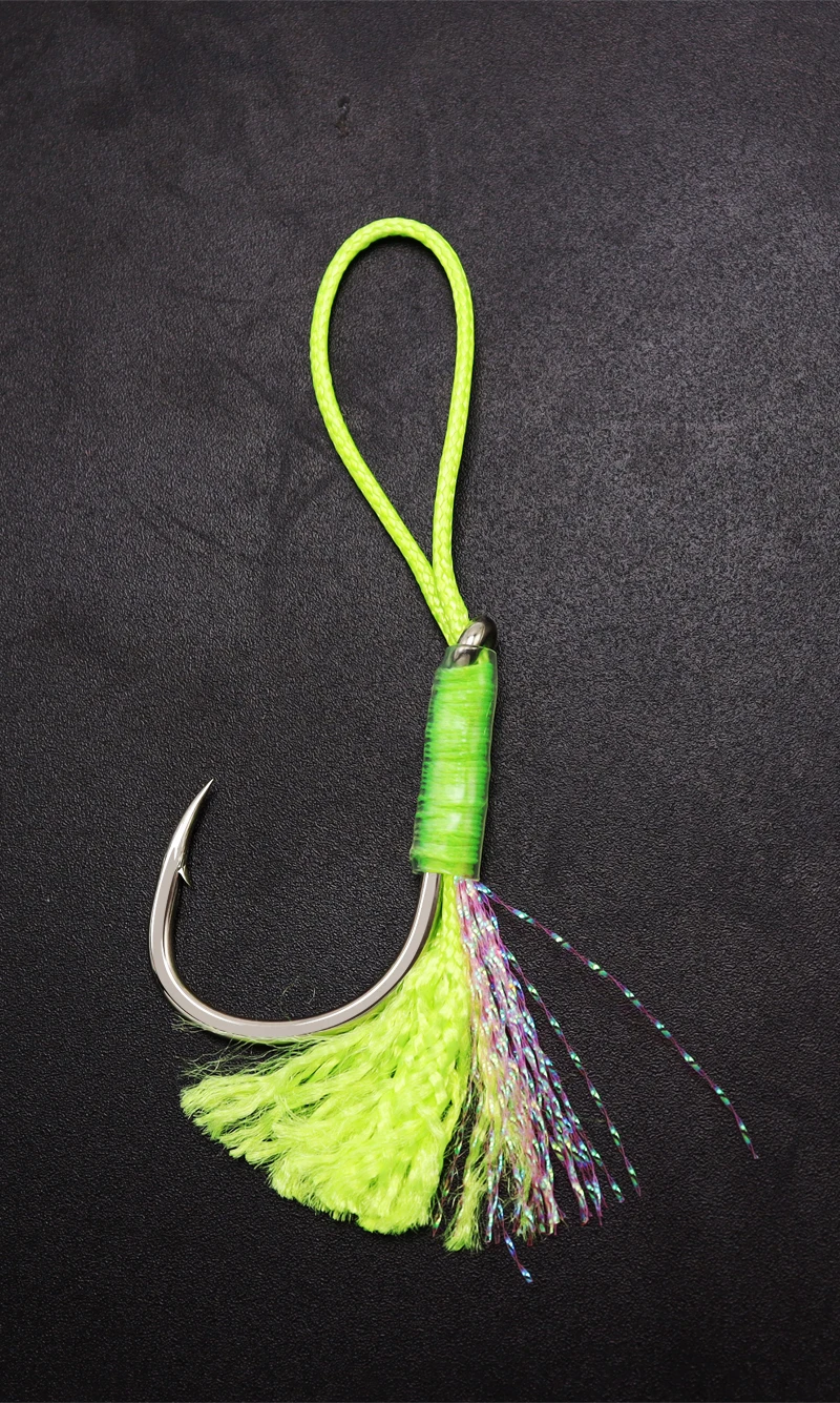 ZYZHE 3 Stück/Set Angelhaken JIG Assist Hooks Größe 1 # -1/0 # Hochkarbon-Stahlhaken für Salzwasser- und Süßwasser-Angeln, Köder-Assist-Haken – Detail 7
