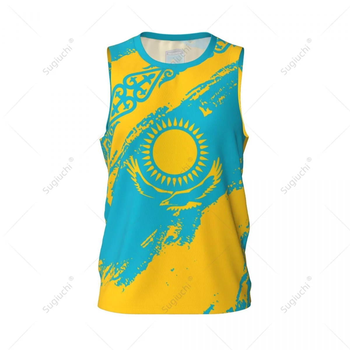 Men Basketball Sports Kazakhstan Flag Running Fitness Multifunction Jersey Sleeveless shirt Custom Name Nunber Exclusive