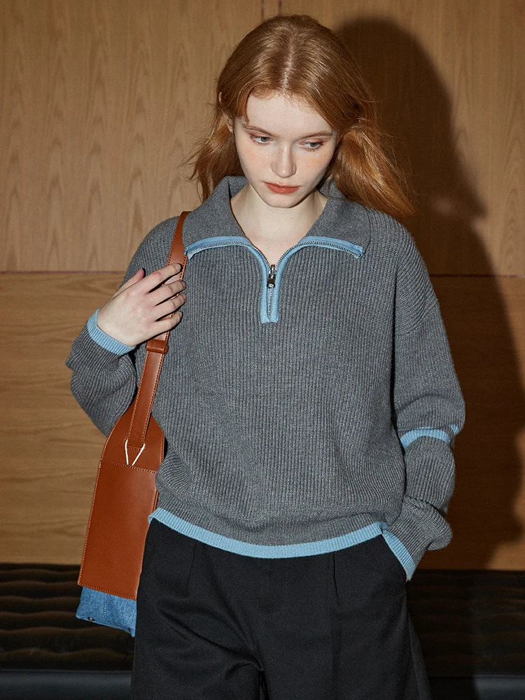 

KuNMaVi Women's Knitted Sweater f Open Collar Pullover Base Layer Autumn New Sle Commute Wind Long Sve Warmth Heating