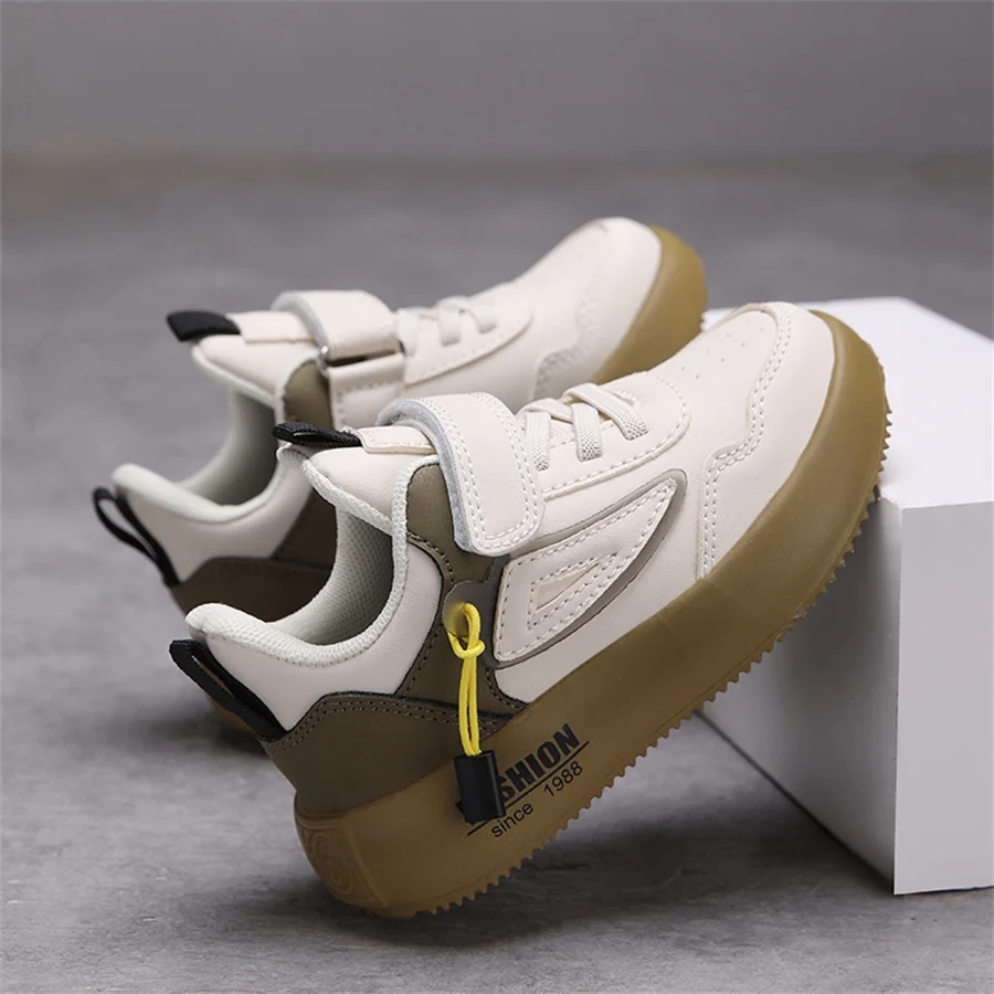 Tenis Sneakers Kids Spring/Autumn New Boys Girls Sports Shoes Casual Board Shoes Leather Soft Soled Children Small White Shoes