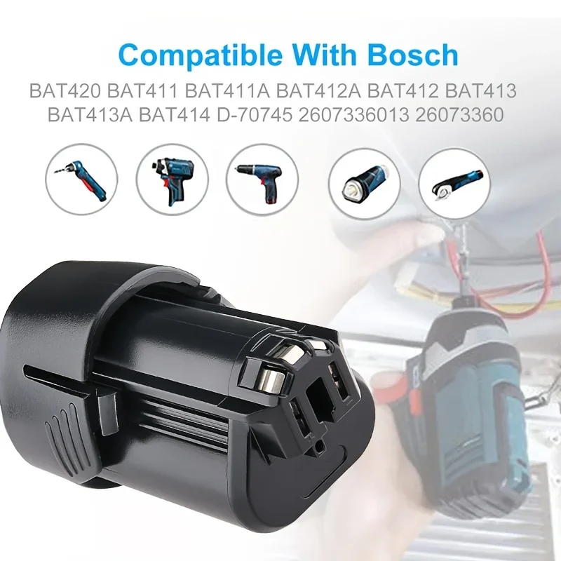 12V/10,8V 6000mAh Für Bosch BAT411 Batterie Li-Ion Akku BAT411A BAT412 BAT412A BAT413 BAT413 Batterie Ladegerät